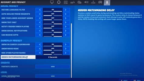how to disable hidden matchmaking delay fortnite